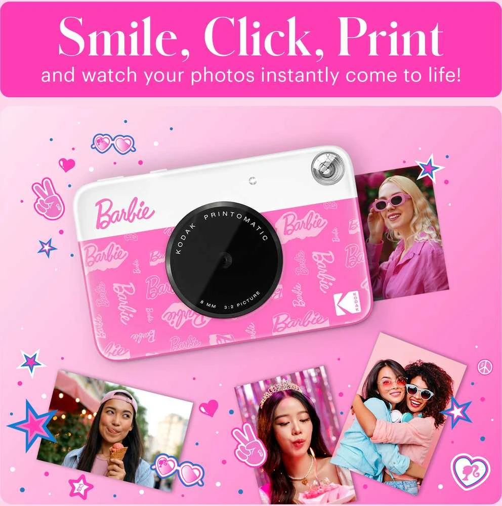 Skaitmeninis fotoaparatas Kodak Aparat Natychmiastowy 5mp + Kasetė Papier 5szt. Rožinė / Barbie Kodak Printomatic