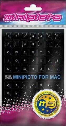 Kolm Lovi Minipicto Minipikto klaviatūros lipdukas EST/RUS KB-MAC-EE-RU-BLK, juodas