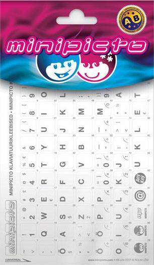 Kolm Lovi Minipicto Minipikto klaviatūros lipdukas EST KB-UNI-EE01-WHTLTGRY, baltas/pilkas