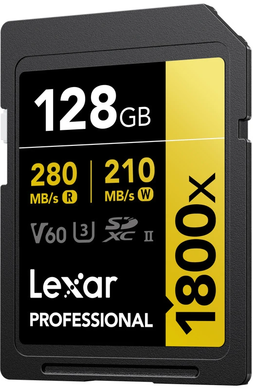 Atminties kortelė LEXAR Pro 1800x R280/W210 128GB SDXC U3 (V60) UHS-II