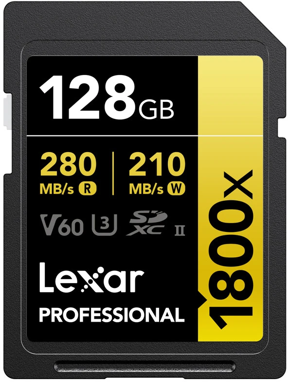 Atminties kortelė LEXAR Pro 1800x R280/W210 128GB SDXC U3 (V60) UHS-II