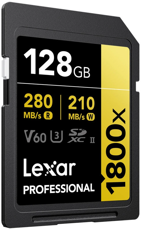 Atminties kortelė LEXAR Pro 1800x R280/W210 128GB SDXC U3 (V60) UHS-II