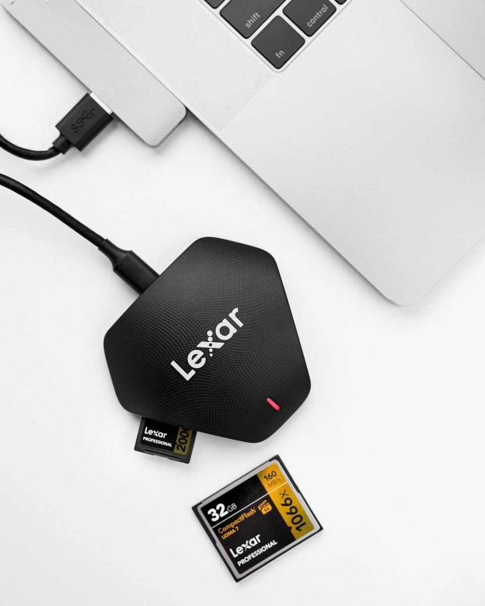 Lexar | Multi-Card | „Trys viename“ USB 3.1 tipo C skaitytuvas | SD ir Micro SD CompactFlash palaikymas | Kortelių skaitytuvas