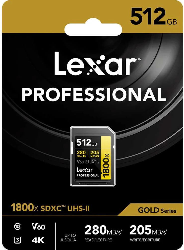 Atminties kortelė LEXAR PRO 1800X SDXC U3 (V60) UHS-II R270/W180 512GB