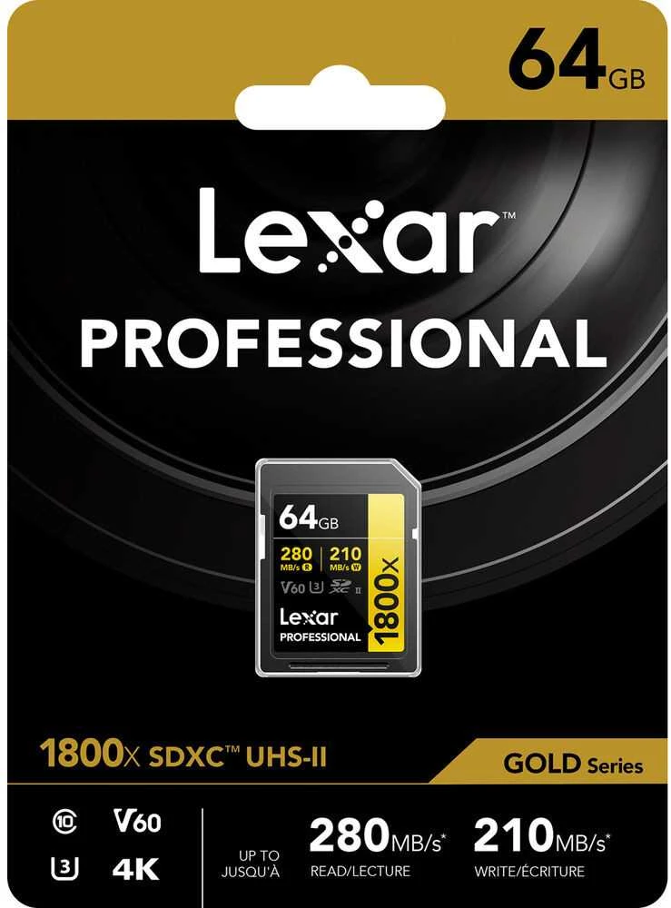 Lexar 64GB SDXC 1800x kortelė pakuotėje