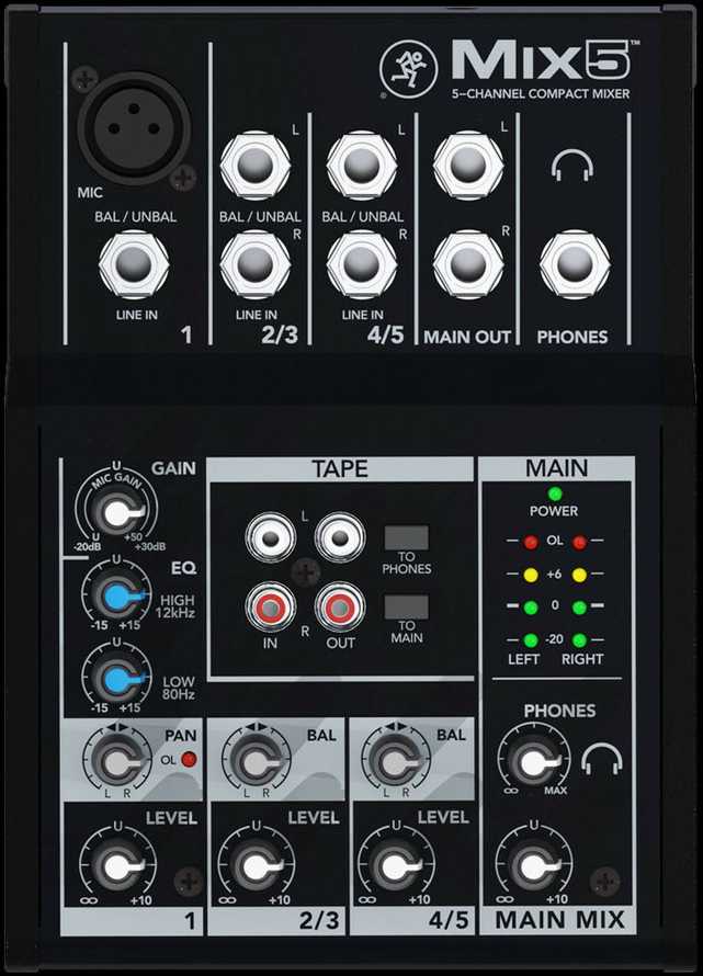 MCK Mackie Mix5 5 kanalai 20 – 30000 Hz Juoda