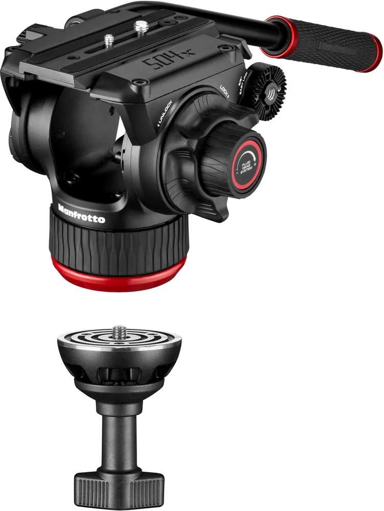 Dalys - Manfrotto Twin Carbon 504X Anglies Pluošto Šakė ir Galva