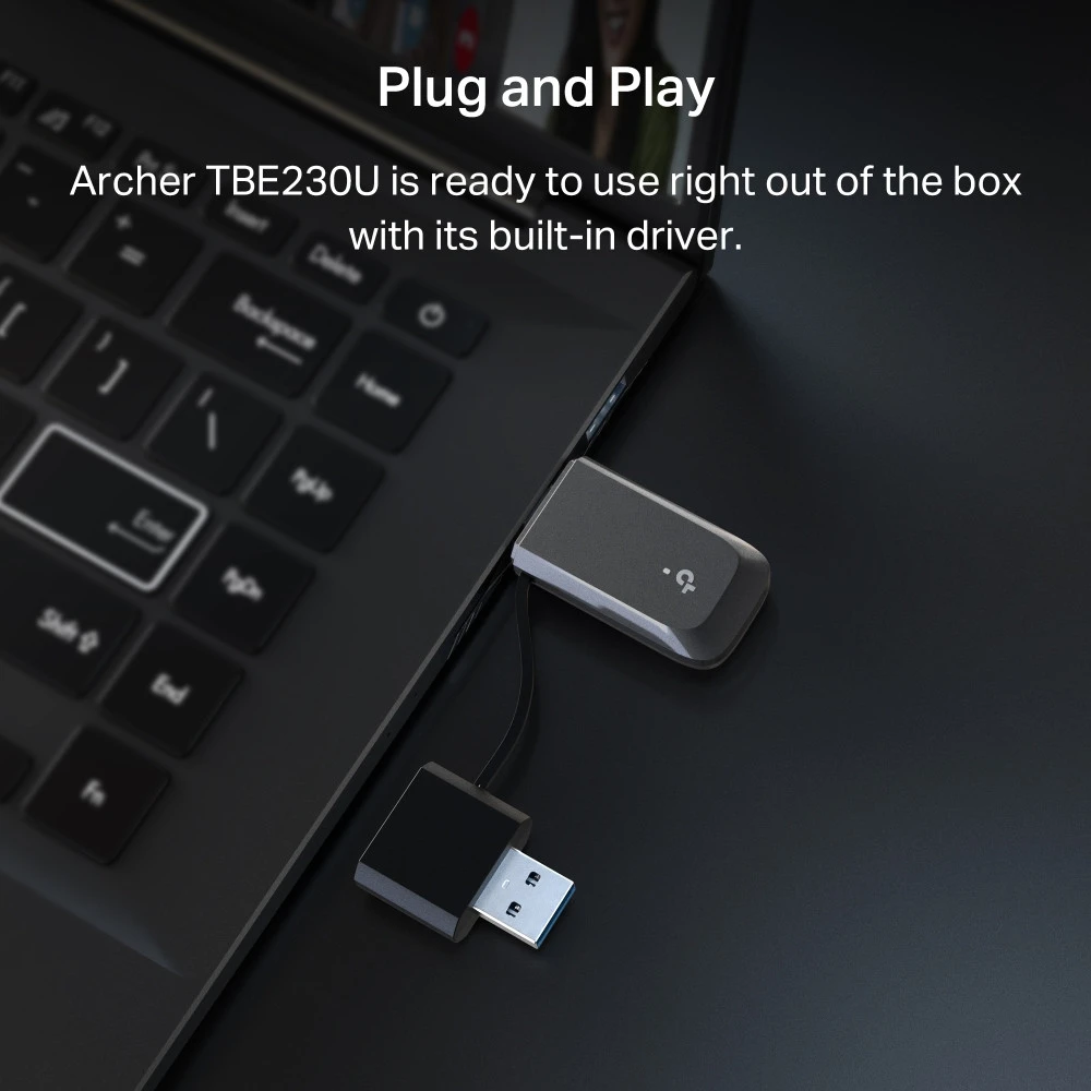 TP-LINK BE3600 dviejų dažnių „Wi-Fi 7 Mini“ belaidis USB adapteris | Archer TBE230U | 2,4 GHz, 5 GHz | 802.11ax | MU-MiMO Ne | ne PoE | Antenos tipas Vidinė
