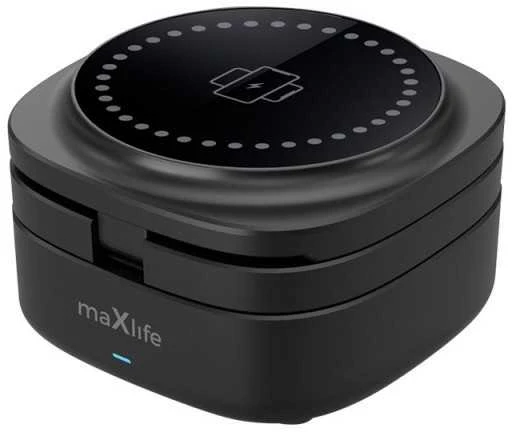 Maxlife MXWC-06 magnetinis belaidis įkroviklis 15W juodos spalvos 3in1