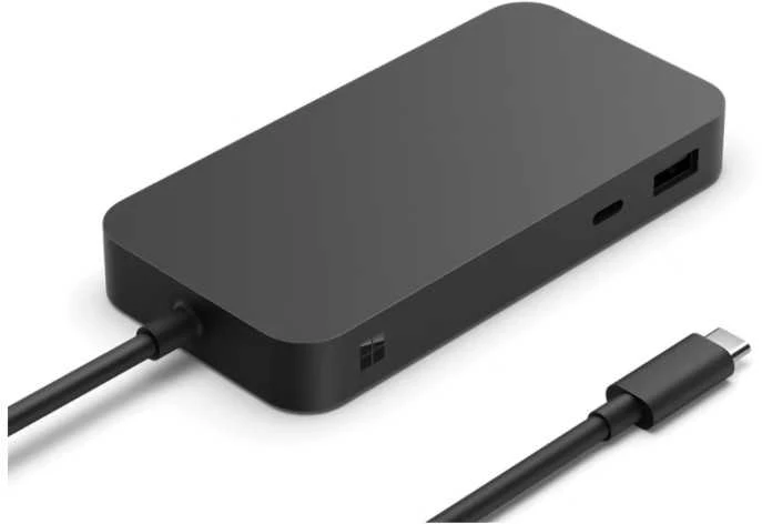 Microsoft Surface Dock – tamsiai pilkas korpusas su laidu