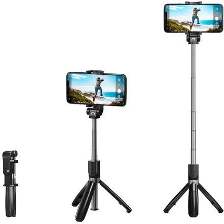 Natec Selfie Stick Tripod, Alvito, Wireless, Juodas