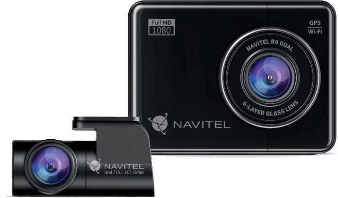 Navitel | R9 DUAL | Wi-Fi | Dviejų kanalų Full HD Dashcam | Garso įrašymo įrenginys