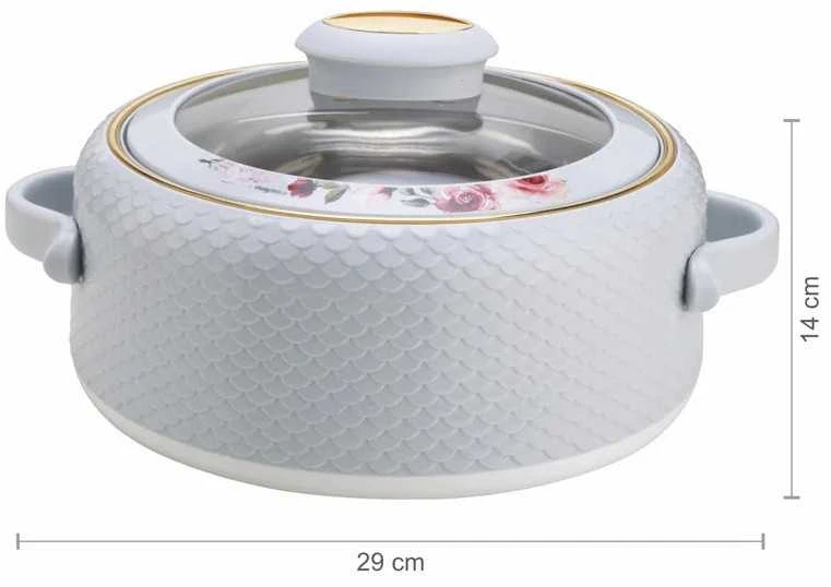 Nayasa puodas su stikliniu dangčiu Coral 2L, baltas