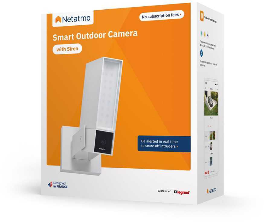 Netatmo išmanioji lauko kamera su sirena, balta
