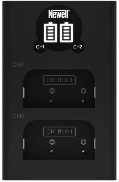 Newell DL-USB-C dviejų kanalų įkroviklis BLX-1 akumuliatoriams, skirtas Olympus