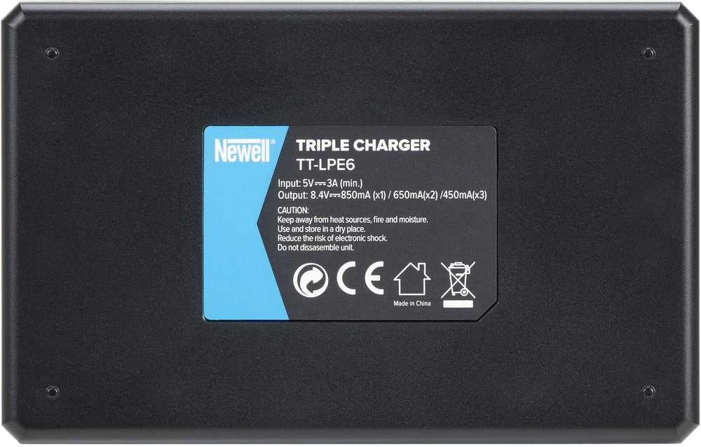 „Newell“ akumuliatorių įkroviklis TT-USB-C 3x „Canon LP-E6“