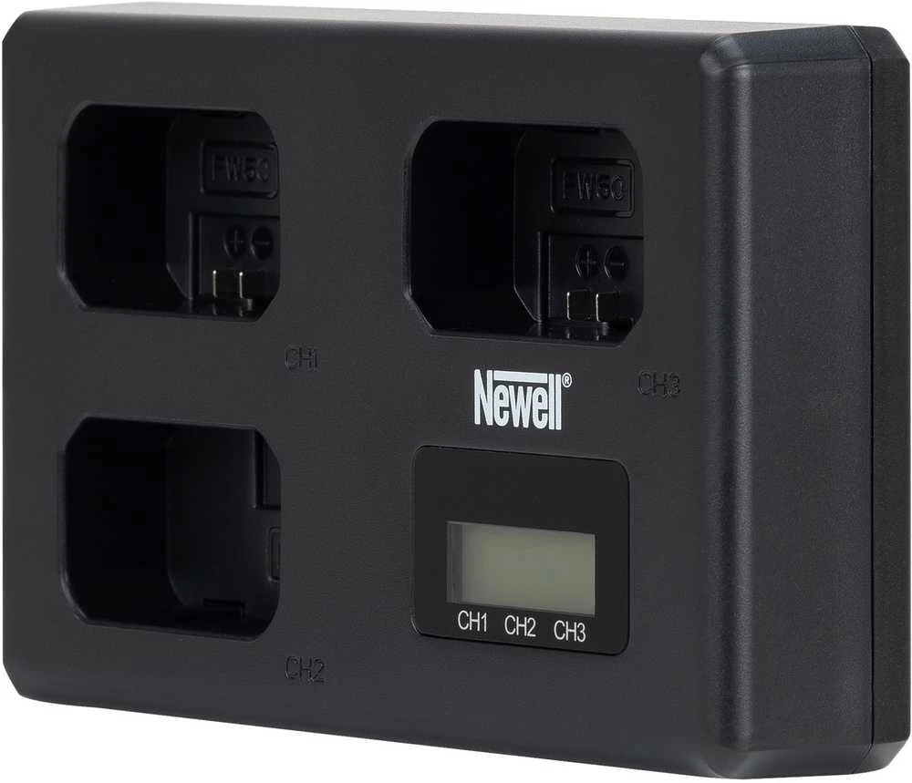 Newell 3-vietų kroviklis su LCD ekranu
