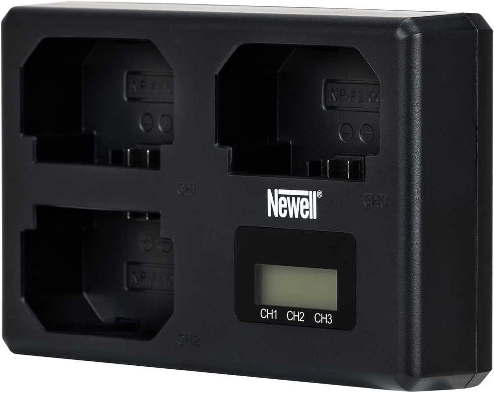 Newell 3-jų vietų įkroviklis su LCD ekranu