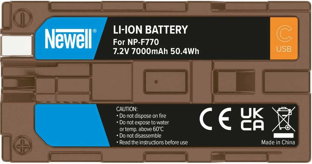 Newell keičiama baterija NP-F770 USB-C, skirta Sony