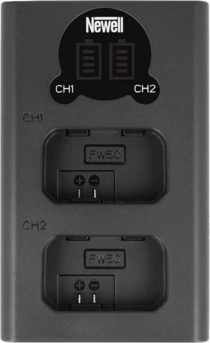 Dviejų kanalų įkroviklis Newell DL-USB-C skirtas NP-FW50 baterijai