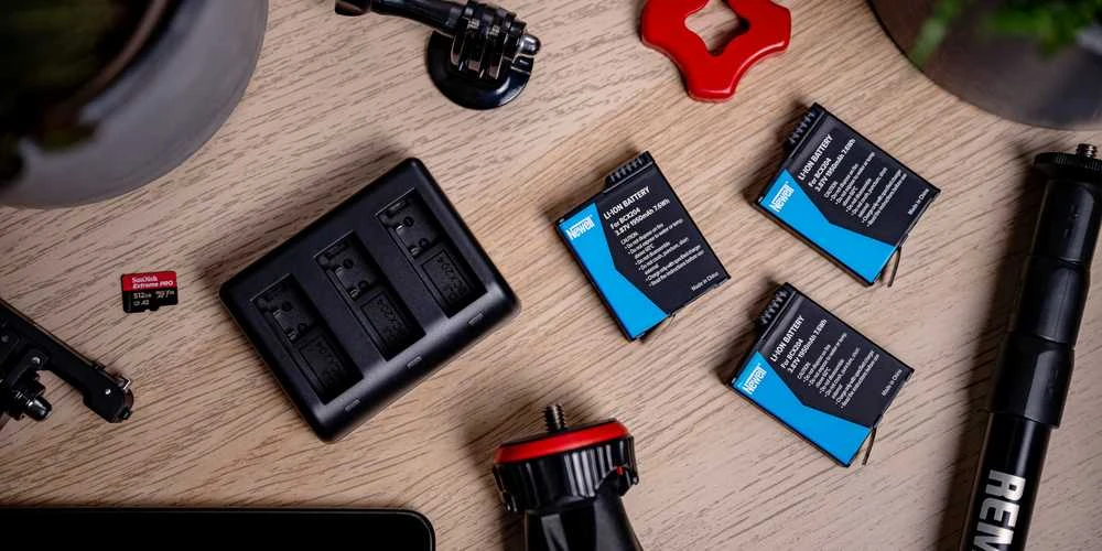 Įkroviklis - Newell SDC-USB-C įkroviklis DJI Osmo Action, 3x BCX-204 akumuliatoriai, 1950 mAh