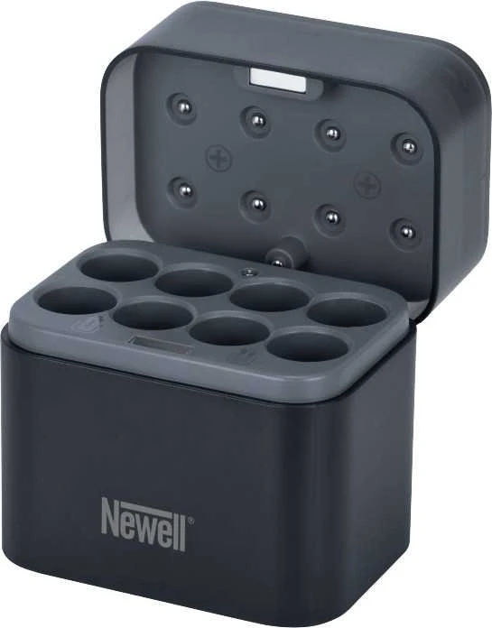 Newell 8x AA įkroviklis atviru dangteliu