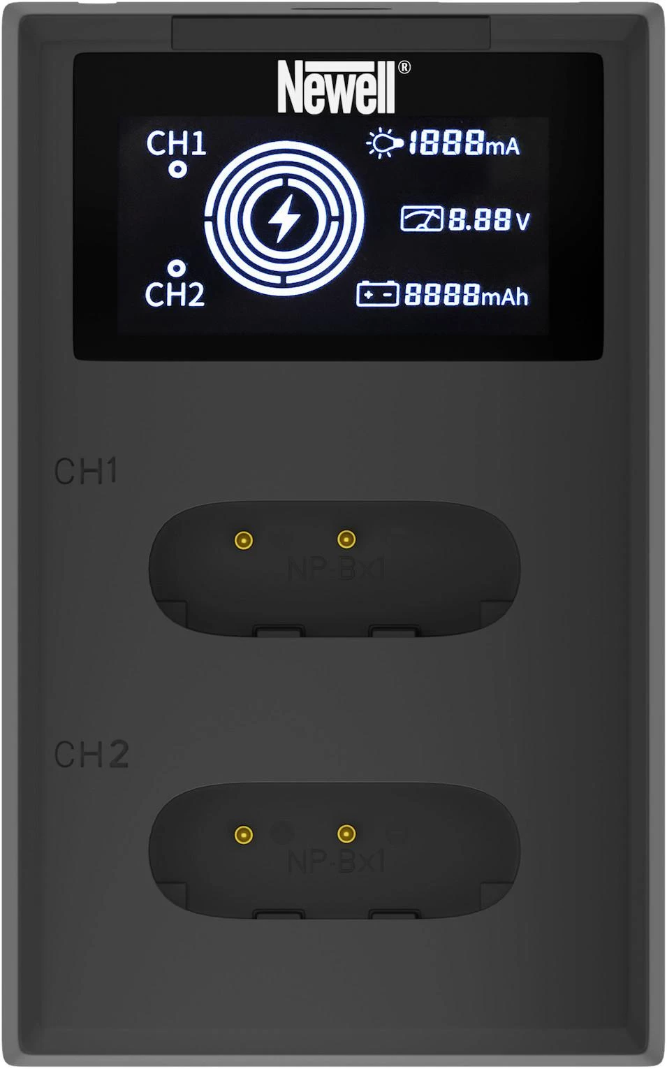 Newell FDL-USB-C dviejų kanalų įkroviklis, skirtas NP-BX1