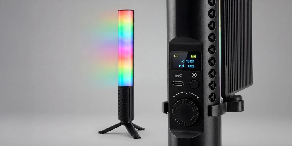 Apšvietimo įranga - Newell Kathi III RGB LED šviesa (2600 mAh, 1800-9000 K)