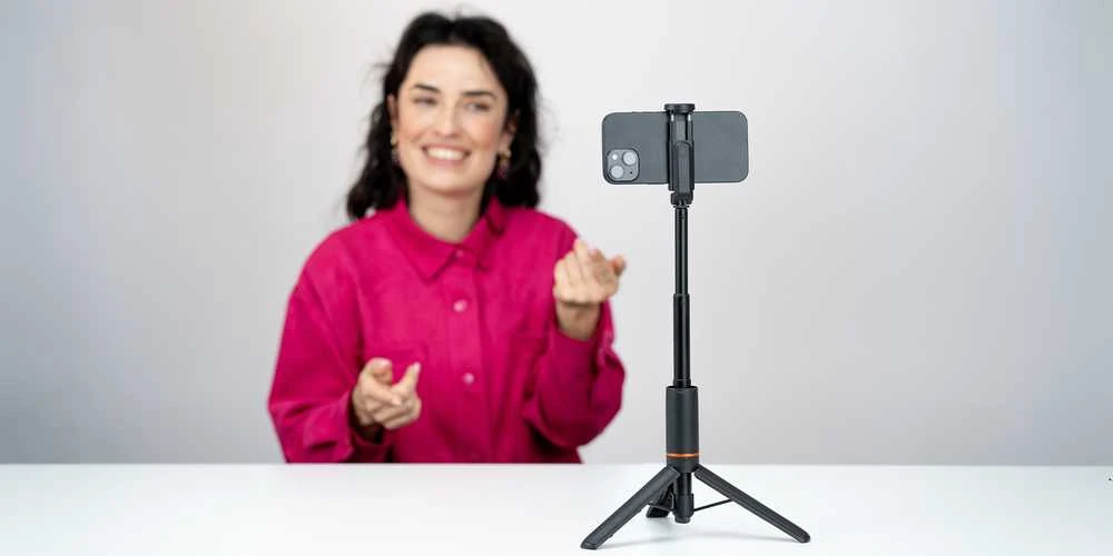 Stovas - Newell M-Pod Pro Išmanusis telefonas Tripod Monopod Remote Control Juodas