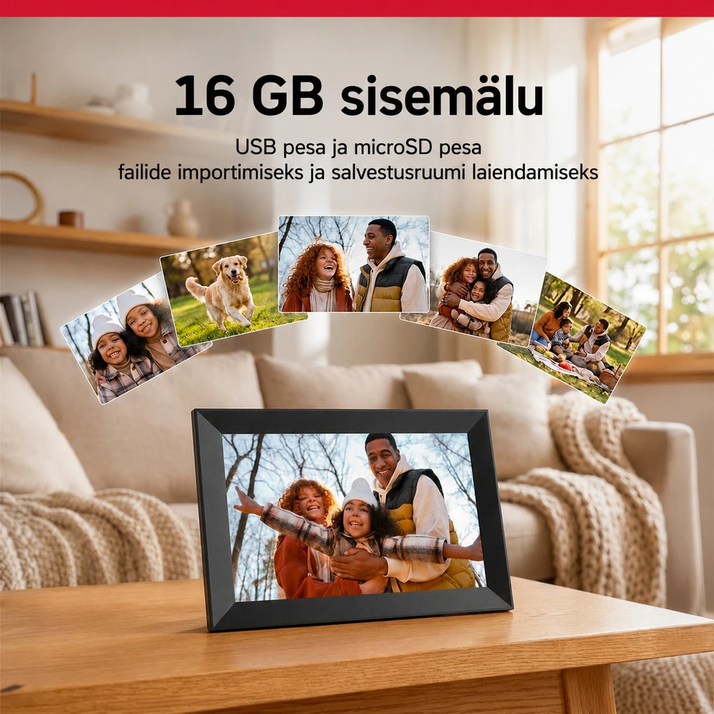 Nuotraukų rėmelis AgfaPhoto digital photo frame Realiview APF1000 10" WiFi One, juodas