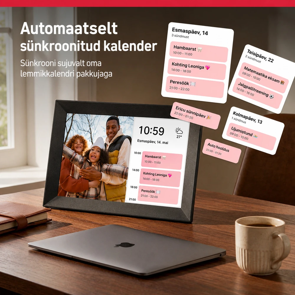 Nuotraukų rėmelis AgfaPhoto digital photo frame Realiview APF1000 10" WiFi One, juodas