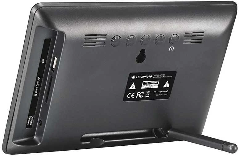 Nuotraukų rėmelis AgfaPhoto Agfa Photo APF700 LED HD 7" + Laikrodis Kalendarz juoda