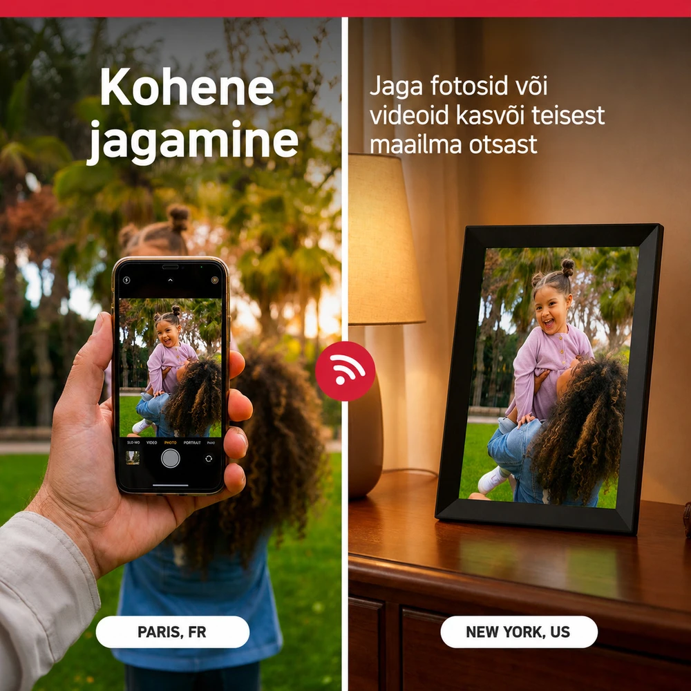 Nuotraukų rėmelis AgfaPhoto digital photo frame Realiview APF1000 10" WiFi One, juodas