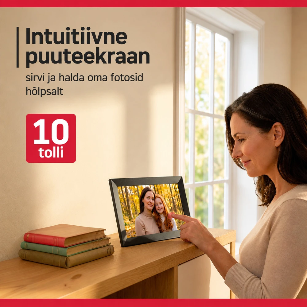 Nuotraukų rėmelis AgfaPhoto digital photo frame Realiview APF1000 10" WiFi One, juodas