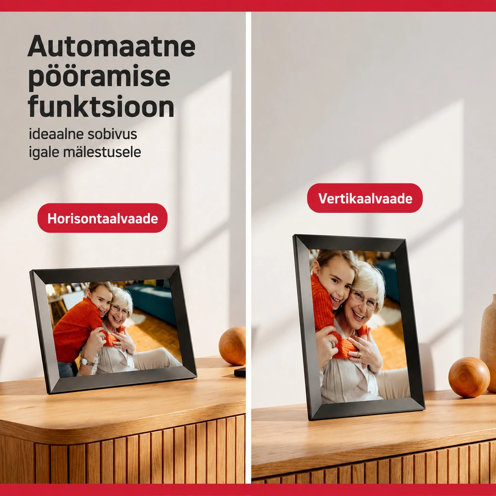 Nuotraukų rėmelis AgfaPhoto digital photo frame Realiview APF1000 10" WiFi One, juodas
