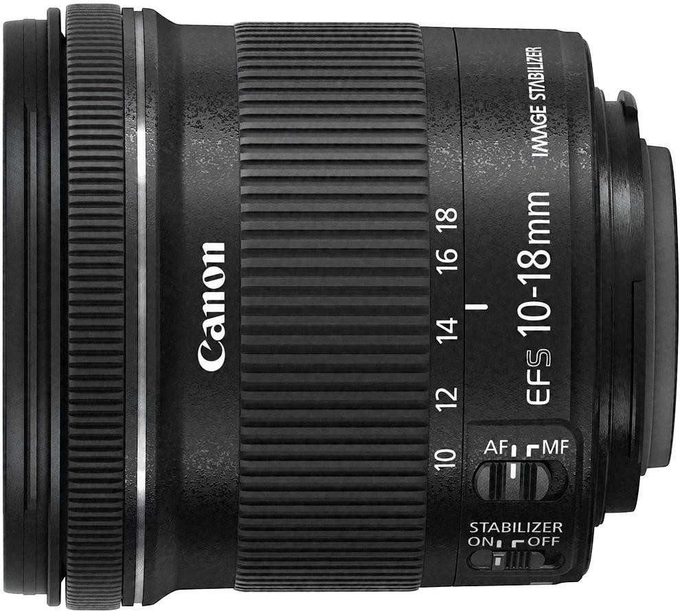 Canon EF-S 10-18mm f/4.5-5.6 IS STM + EW-73C + Lens Cloth SLR „Ultra“ platus objektyvas Juoda