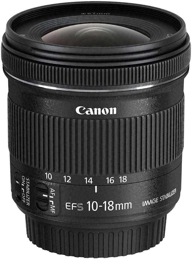 Canon EF-S 10-18mm f/4.5-5.6 IS STM + EW-73C + Lens Cloth SLR „Ultra“ platus objektyvas Juoda