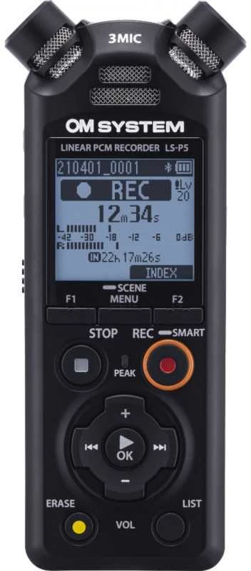 Olympus Olimpas | Linijinis PCM įrašymo įrenginys | LS-P5 | Juodas | Mikrofono jungtis | MP3 atkūrimas | Įkraunamas | FLAC / PCM (WAV) / MP3 | 59 val. 35 min. | Stereo