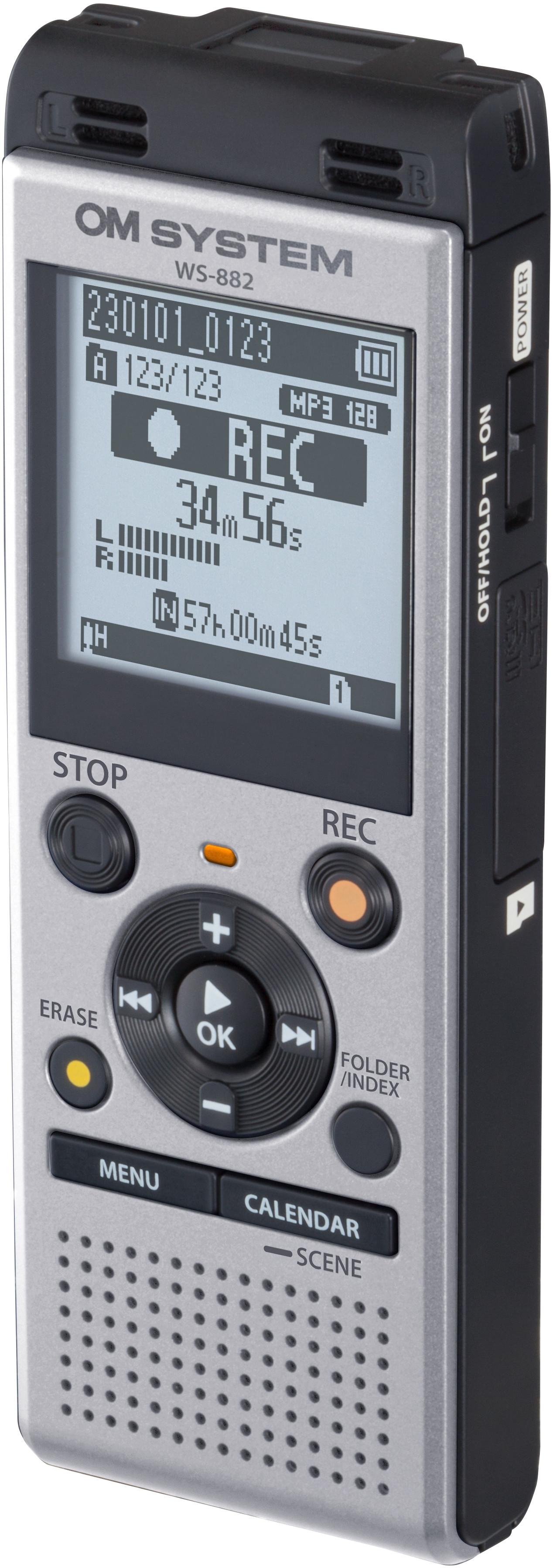 Diktofonas Olympus Olimpas | Skaitmeninis balso įrašymo įrenginys | WS-882 | Sidabras | MP3 atkūrimas