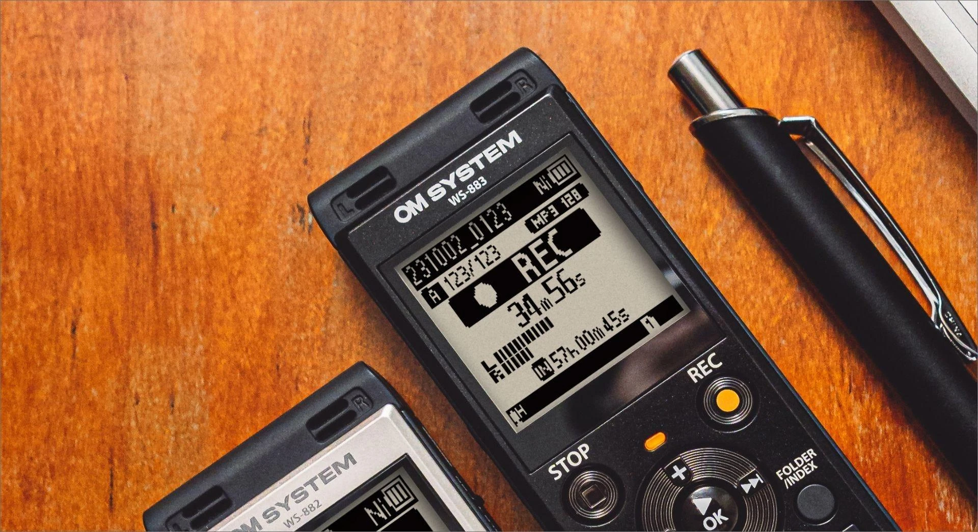 Diktofonas Olympus | Digital Voice Recorder | WS-883 | Juodas | MP3 playback