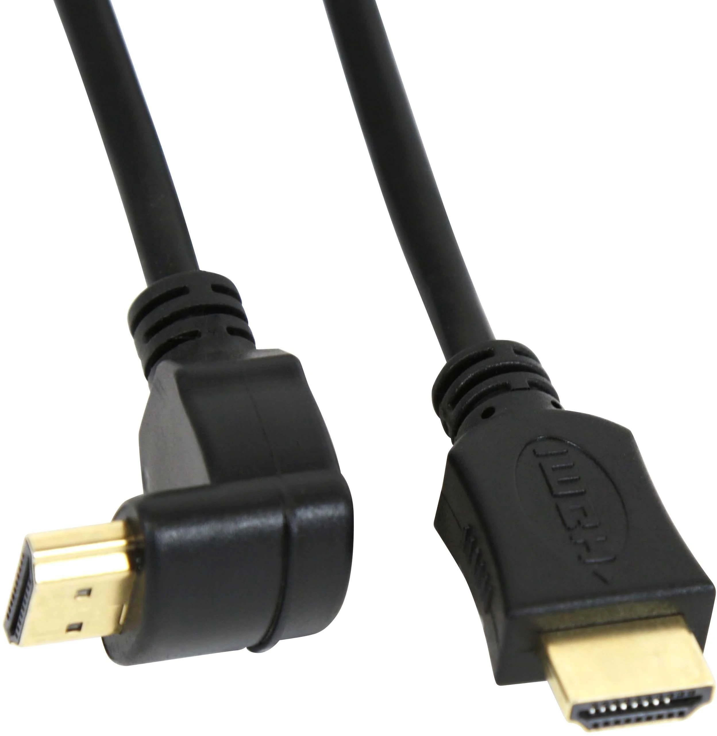 Omega HDMI 1.4 laidas su kampine jungtimi