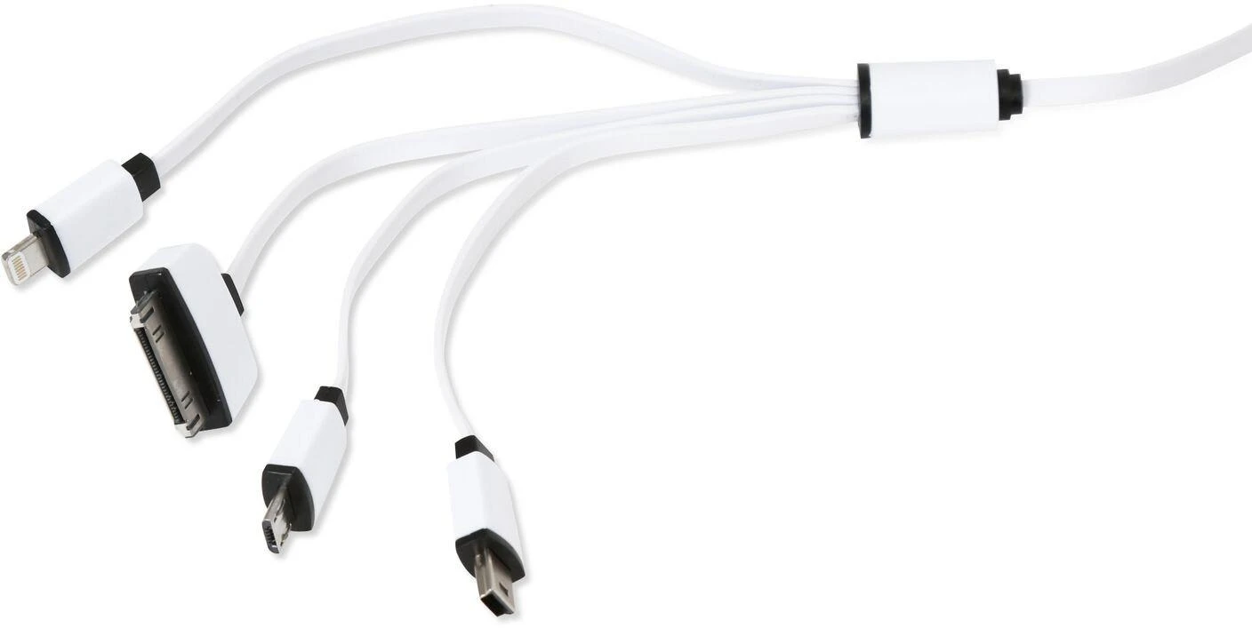 Omega kabelis USB - microUSB/miniUSB/Lightning/Apple 30 kontaktų 4in1 (OUCK4WB) | Omega