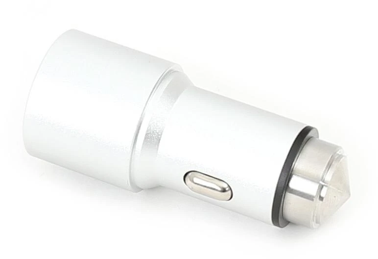 Omega automobilinis įkroviklis 2xUSB 2100mA Metalas, sidabras (43344)