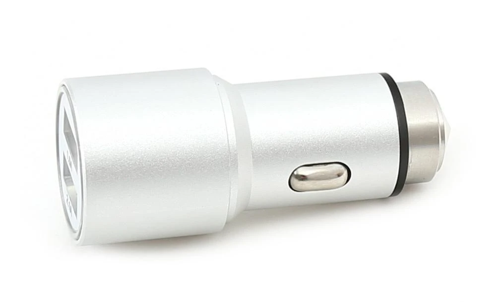 Omega automobilinis įkroviklis 2xUSB 2100mA Metalas, sidabras (43344)