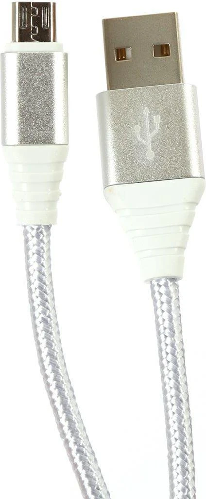 USB Laidas - Omega MicroUSB–USB 1 m 2 A Pintas Laidas, Sidabrinis