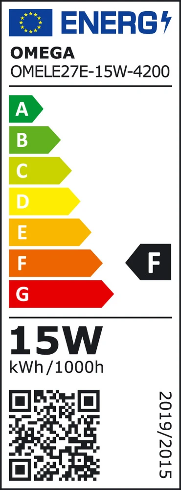 Omega LED lempa E27 15W 4200K (42582)