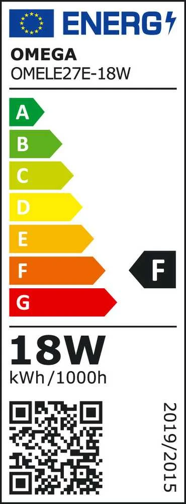 Omega LED lempa E27 18W 2800K (43360)
