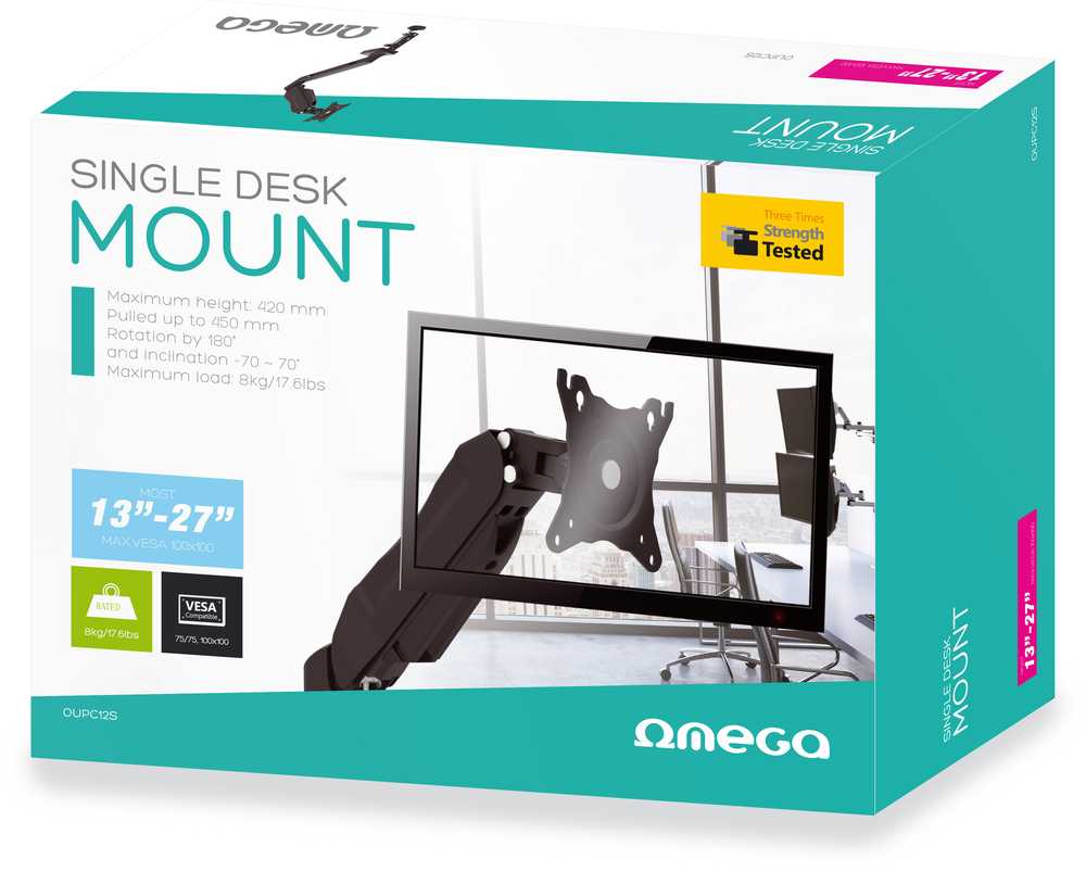 Omega Laikiklis biurkowy do monitora 13'' - 27'' (45066)