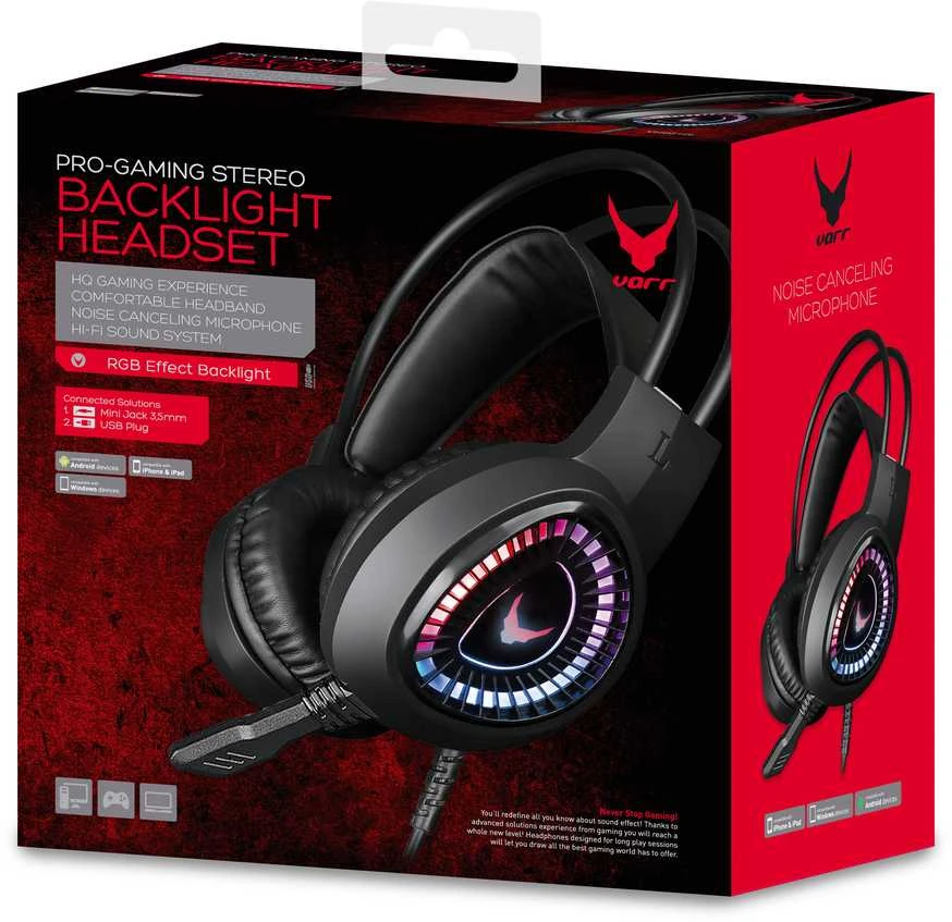 Ausinės Varr VH8010 Lite Juoda (VH8010L)