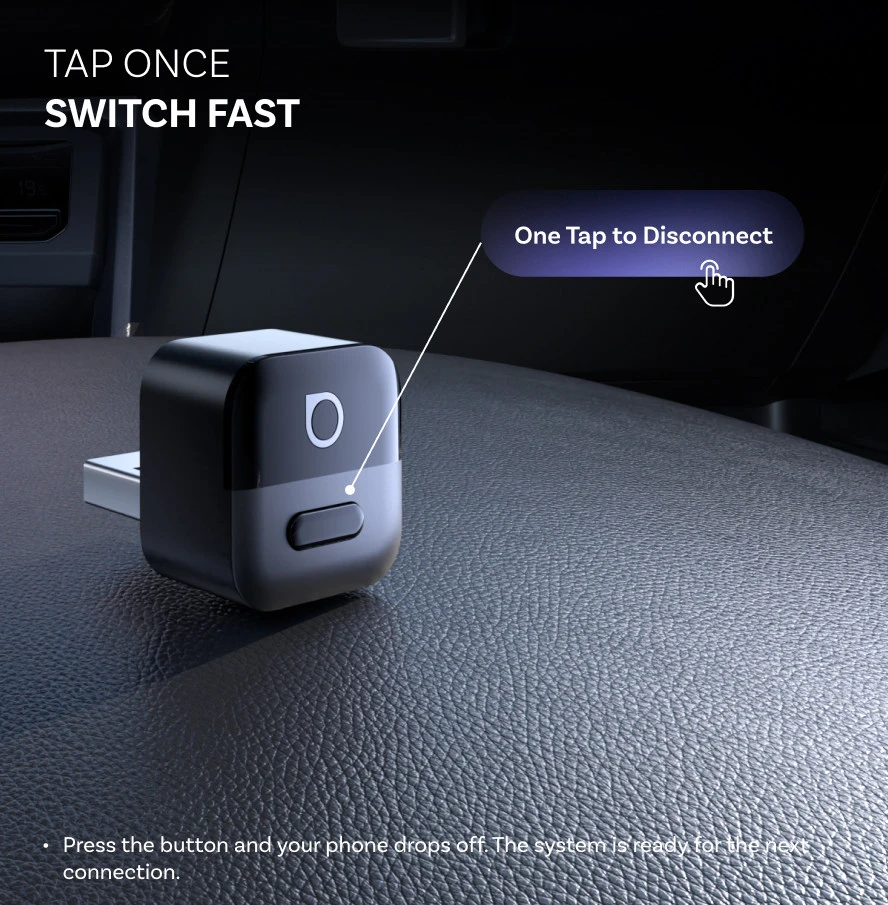 Wireless car adapter OTTOCAST CA525-T juodas